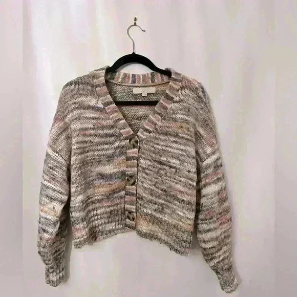 Loft V Neck Space Dye Cardigan Size M - Picture 1 of 5